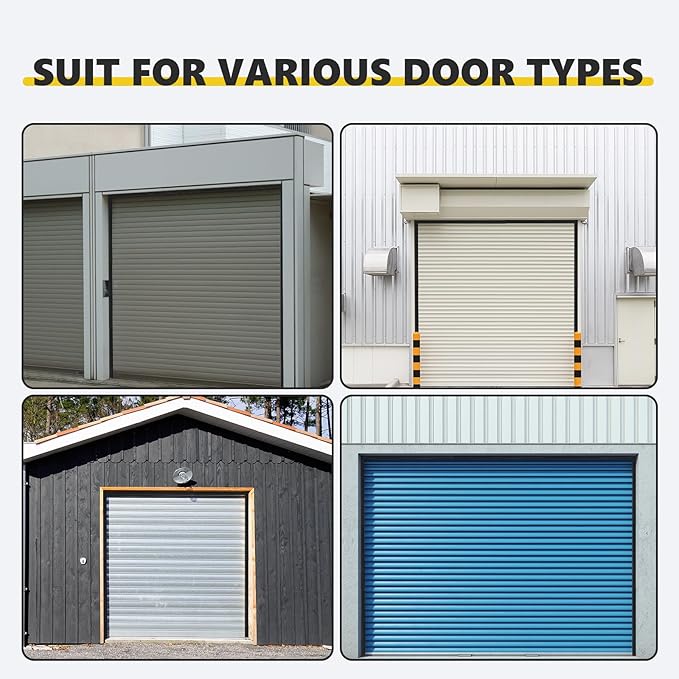 8×8ft Garage Brush Seal Kit for Roll-up Doors 3" Standard Brush with Aluminum Track Weatherproof Door Bottom Seal for Commercial, Warehouse, Barn Sliding, Hangar, and Corrugated Doors