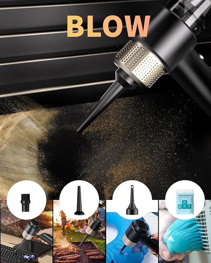 COLORCORAL Mini Vacuum Cleaner and 2Pack Cleaning Gel Universal Dust Cleaner for Car Vent Keyboard