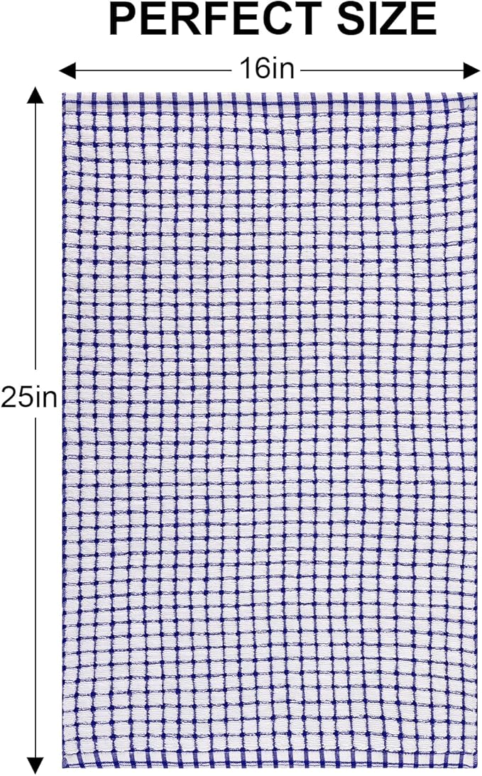 Kitinjoy Cotton 6 Pack Terry Kitchen Towels, 16 x 25 Inches Super Soft and Absorbent Dish Towels, Quick Drying Hand Towels for Kitchen Drying, Multiple Colour