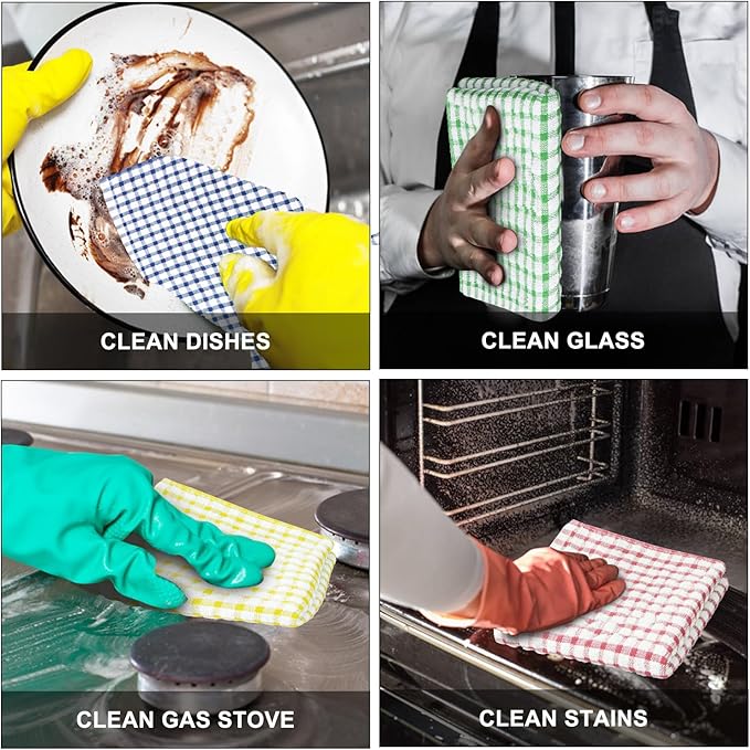 Nialnant 8 Pack Dish Cloths for Washing Dishes, 100% Cotton Reusable Cleaning Rag, Quick Drying Dish Towels for Kitchen-11 x 11 Inches