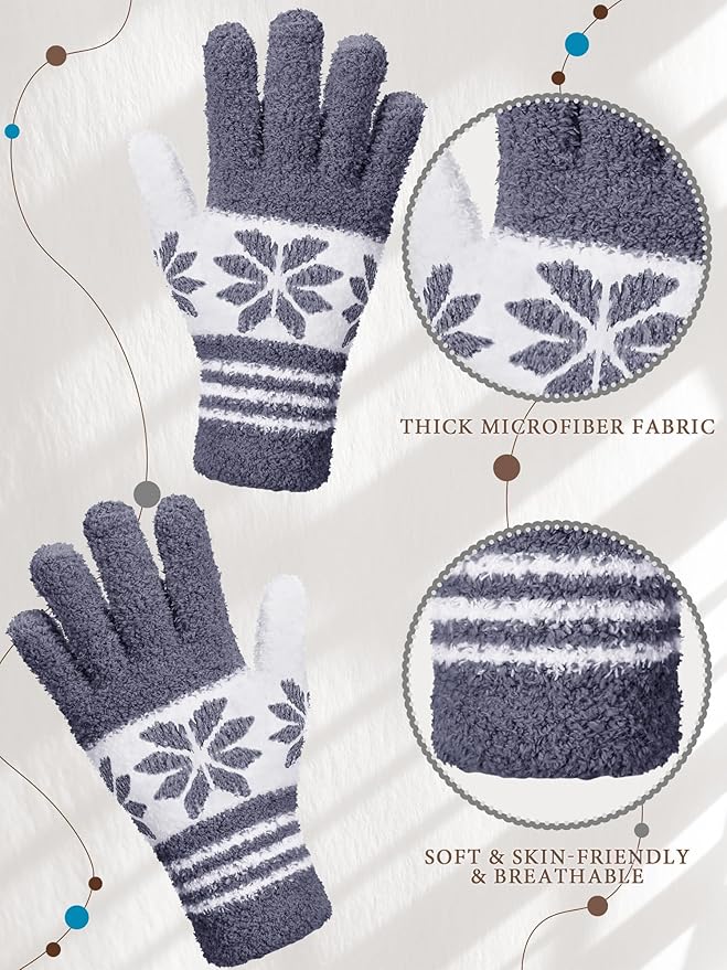 Patelai 3 Pairs Microfiber Plant Dusting Gloves Leaf Cleaning Gloves for Indoor Plants, Blinds, Furniture, House(Blue, Gray, Khaki, White,Medium)