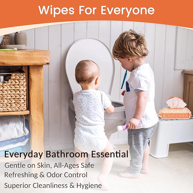 WONDERFUL Flushable Butt Wipes, Variety 100% Plant-Based Wet Wipes for Adults & Kids; Sewer, Septic Safe; Gentle on Sensitive Skin, Wipes Flushable Pack for Bathroom & Travel, 3-Pack (180 Counts)