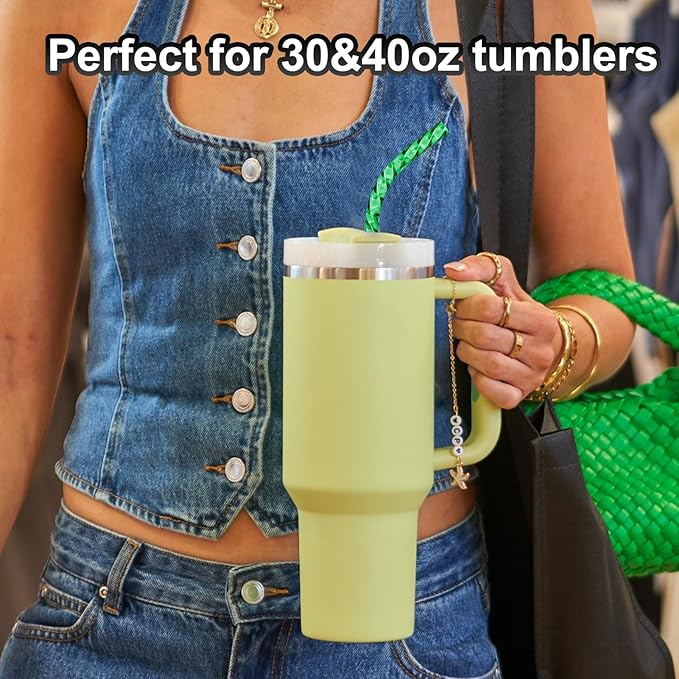 Reusable Straws for Stanley Cup Replacement,12 Inch Plastic Long Straw for 40 30 oz Tumbler,Colorful Hard Drinking Straws for Stanley,10mm Large Wide Water Bottle Straw for Stanley Cup Accessories