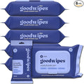 goodwipes Flushable Butt Wipes - Vitamin E & Aloe - Sewer & Septic Safe - Extra Large Adult Wet Wipes For Women & Men - Bathroom Essentials - Cedar, 318 Count (6 Packs + 1 Travel)
