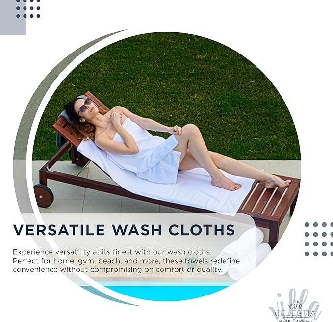 100% Cotton Wash Cloth for face & Body Set of 12, (12 x 12 inches) Sustainable, Soft, Highly Absorbent, Combed Cotton Wash Cloths Pack of 12 for Hotels, Spa, Bathroom, Dorm, Navy Blue