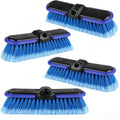 Car Wash Brush Head with Soft Bristle 10 Inch, Car Cleaning Brush with Protective Bumper for Cleaning Auto Cars Trucks RV Boat Deck (Blue) (4 Pack)