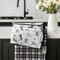 RECYCO Waffle Kitchen Towel Set of 2 - Quick Dry Microfiber Sustainable Dish Towels - Absorbent Reusable Cleaning Tea Towels - Lightweight Hand Towels,16”x 28”, Shadow Meow