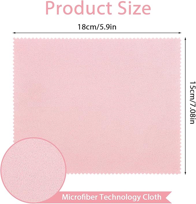 10 Pcs Microfibre Glasses Cleaning Cloths, Soft Glasses Cleaner Cloth Lens Cleaning Cloth Reusable Eyeglasses Cleaning Tool for Camera Lens Cell Phone Screens Cleaner Accessories(Pink)