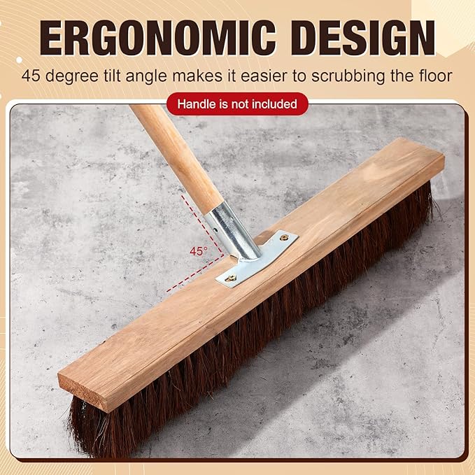 Vesici 6 Pcs Scrub Deck Brush Broom Heads Heavy Duty 19.7 x 2.4 Inch Replacement Large Wide Brooms for Outdoor Concrete Shop Boat Industrial Push Garage Driveway Farmhouse Livestock Cleaning Scrubber