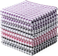 Oeleky 100% Cotton Kitchen Dish Cloths for Washing Dishes, 12x12 Inches Dish Rags, Absorbent Kitchen Cloths Pack of 8, Quick Drying Cleaning Cloths (Mix-3, 12"x12")