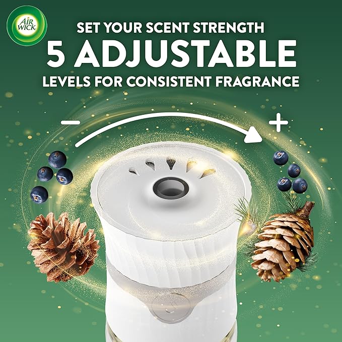 Air Wick Plug-In Scented Oil Refill, 5 Ct, Fresh Pine and Juniper, Air Freshener, Essential Oils, Fall Scent, Fall Décor