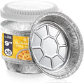 Fit Meal Prep 45 pack 9" Round Aluminum Foil Pans with Clear Dome Lids, Pie Tins Disposable 9 inch with Lids, Take Out Containers, Freezer Oven Safe Aluminum Baking Pans for Storing, Cooking, Storage