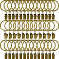40 Pack Metal Curtain Rings with Clips, Drapery Clips Hooks, Decorative Curtain Rod Clips 1.5 in Interior Diameter, Antique Bronze