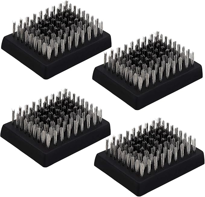 4PCS Grill Brush Replacement Heads, Wire Bristle Free Grill Cleaning Brush Replaceable Heads Fits HaSteeL Grill Brushes Only, BBQ Cleaner