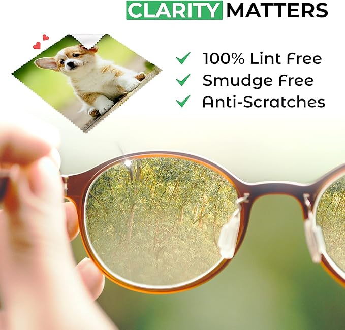 Microfiber Cleaning Cloth for Glasses - Eyeglass Cleaning Cloth - Lens Cleaning Cloth - Microfiber Glasses Cleaning Cloth for Phone, Screens, Camera Lens Cleaner - 6 pcs