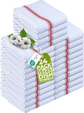 Utopia Towels Red Dish Towels [24 Pack - 15 x 25 Inches] 100% Ring Spun Cotton Highly Absorbent & Reusable Cleaning Bar, Tea, Kitchen and Dishcloths Set - 200 GSM