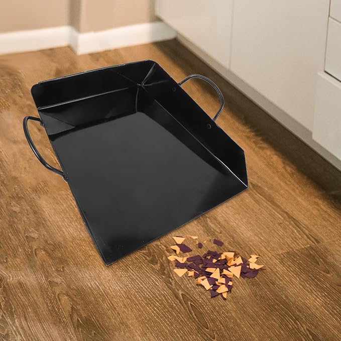 Healifty Handheld Dustpan with Handle Large Metal Dust Pan for Sand and Trash Storage Sturdy Garbage Sweeper for Home and Industrial Use