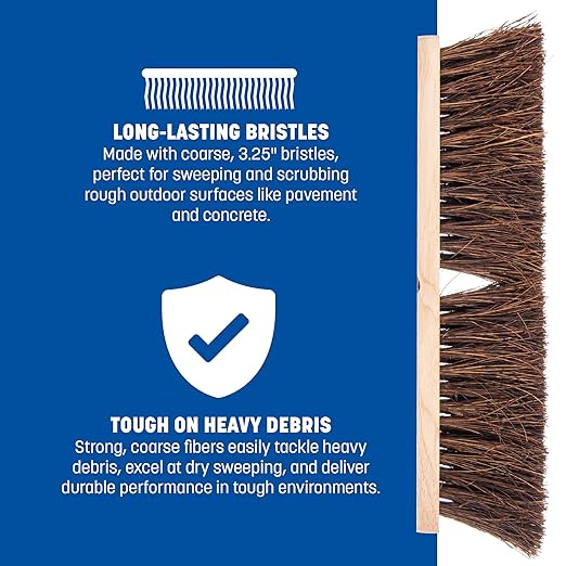 SPARTA Flo-Pac Palmyra Floor Sweep, Heavy Sweep for Cleaning, 18 Inches, Brown