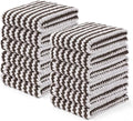 Homaxy Kitchen Towels(12 Pack, 10 x 20 inches), Ultra Soft and Absorbent Dish Towels, Reusable Fast Drying Microfiber Cleaning Cloth, Coral Velvet Wave Design No-lint, Brown