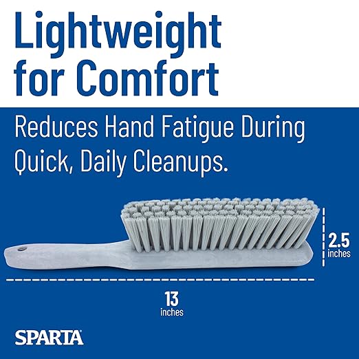 SPARTA Handheld Soft Counter Brush 8 Inch Bristle Span, Multi-Use Dust Brush with 5 Inch Handle for Tables, Countertops, and Delicate Surfaces, Polyester, Gray, (Pack of 6)