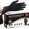 Schneider Black Nitrile Exam Gloves, 5 Mil Disposable Gloves, Latex Free & Powder Free, for Medical, Cleaning, Food Prep