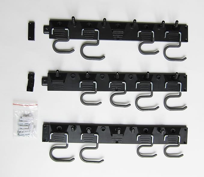 Adjustable Storage System 48 Inch, Wall Holders for Tools, Mop Broom Holder, Garage Organizer, Garden Tool Organizer, Garage Storage