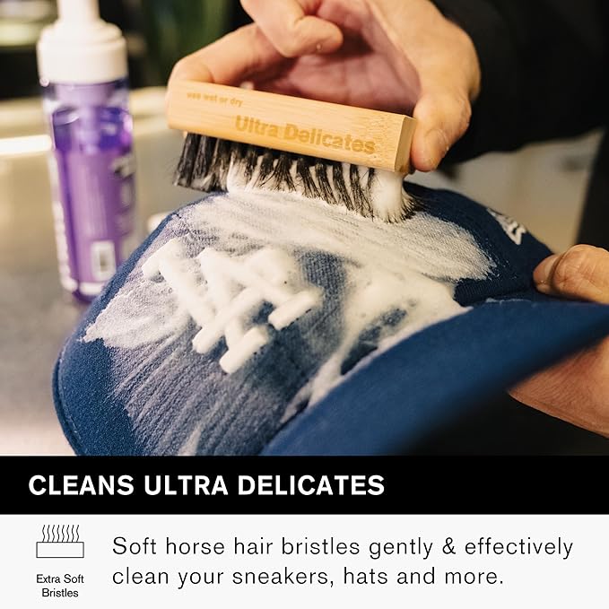 Jason Markk Ultra Delicate Shoe & Hat Cleaning Brush, Soft Bristles and Bamboo Wood, Sneaker Care, Extra Gentle, Ideal for Footwear, Safe for Wool, Cotton, Felt, Polyester, and More