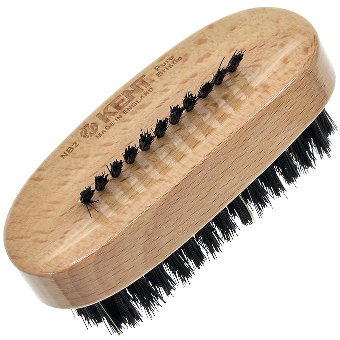 Kent NB2 Natural Bristle Fingernail Brush and Hand Scrub Brush, Beechwood Nail Brusher to Clean Nails and Scrubber for Hands and Feet