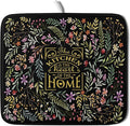 Absorbent Dish Drying Mat Colorful Flowers Microfiber Pad for Kitchen Counter Coffee Bar Decor 16" X 18"