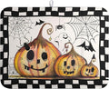 Happy Halloween Fall Pumpkin Dish Drying Mat for Kitchen Counter 18x24 In Spooky Ghost Bats Spider Web Buffalo Plaid Drying Mats Microfiber Dish Drainer Mat Large Absorbent Fast Dry Pad