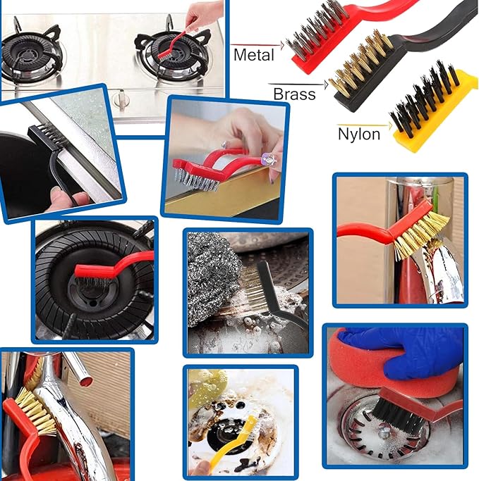 Hard Bristle Crevice Cleaning Brush 7pcs Multifunctional Crevice Gap Cleaning Brush Tools for Household Hand-held Groove Gap Cleaning Tools for Kitchen Bathroom Cleaning Brushes Kit