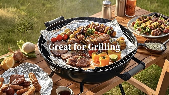 Standard Aluminum Foil 12" x 1000 Sq Ft - for Grilling, Baking & Cooking, Food Storage & Preservation, Commercial Use