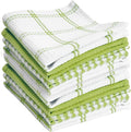 T-fal Premium Waffle Dish Cloths: Highly Absorbent, Super Soft Long Lasting - 100% Cotton, 12"x13" Towel for Cleaning & Drying, (8-Pack), Green