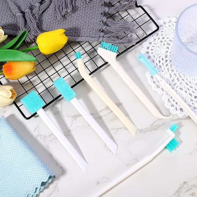XINRUI 16 Pcs Small Household Cleaning Brushes, Deep Detail Crevice Cleaner Brush Crevice Cleaning Tool 8 in 1 Cleaner Brush for Small Holes Corner Space Keyboard Bottle Tile
