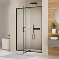 Pivot Shower Door,38-42" W x 71" H Semi-Frameless Swing Glass Shower Door with 1/4"(6mm) Clear SGCC Tempered Glass,Magnetic Closing,Matte Black