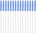 uxcell 15Pcs Drinking Straw Cleaning Brushes, 8" x 3/8" Nylon Bristles Long Straw Brush Pipe Cleaner for Washing Straws Pot Spout, Sippy Cup, Bottle and Tube (Blue)