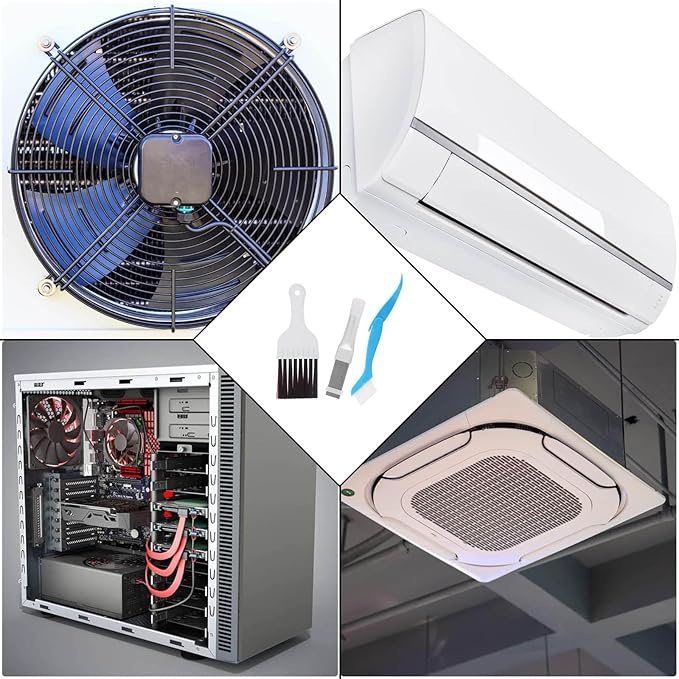 Air Conditioner Condenser Fin Comb Cleaner kit, Air Conditioner Fin Cleaner Brush Kit, Kitchen Small Appliances Coil Whisk Clean Brush Stainless Steel Metal Fin Comb, Evaporator Radiator Repair Tool