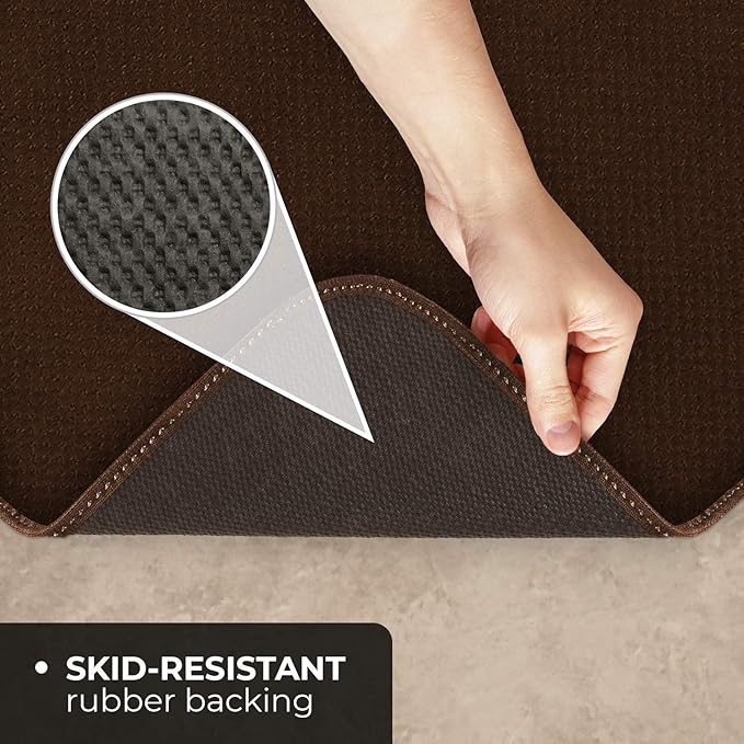 House, Home and More Skid-Resistant Carpet Runner - Chocolate Brown - 12 Feet X 27 Inches