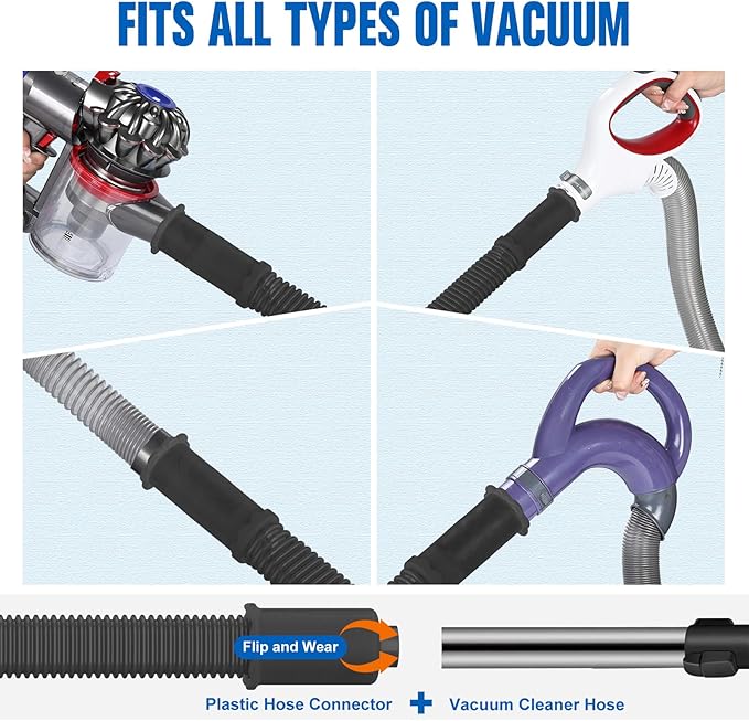 Sealegend Dryer Vent Cleaner Kit Vacuum Hose Attachment Compatible with Most Vacuum Cleaner, Quickly Lint Remover Cleaning Supplies, Black