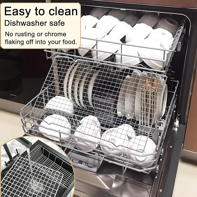 Cleaning Brush Included Cooling Rack for Cooking and Baking - 10" x 15" Set of 2 Stainless Steel, Oven Safe Grid Wire Cookie Cooling Racks