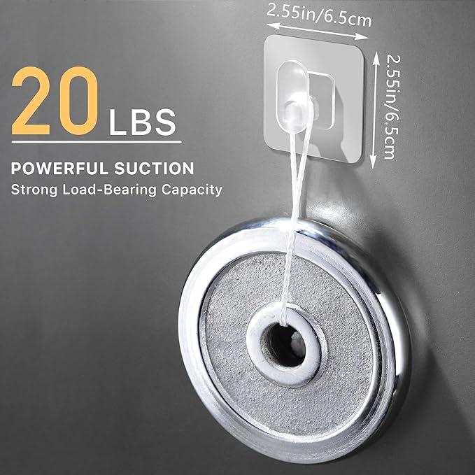 DELITON Clear Cute Storage Hooks, 10 Pack, Adhesion - Transparent Hanger Hook Stick on Wall for Bathroom Towel & Hanging Robe, Coat