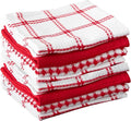 T-Fal Premium Waffle Dish Cloths: Highly Absorbent, Super Soft Long Lasting - 100% Cotton, 12"x13" Towel for Cleaning & Drying, (8-Pack), Red