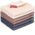 BOOMIBOO 6-Pack Kitchen Dish Cloths, 100% Cotton Waffle Weave, Ultra Soft Absorbent, Quick Drying Dish Towels, 12x12 Inches,Multi Color