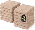 Homaxy 12 Pack Dish Towels for Kitchen (10 x 20 Inches, Tan), Super Soft and Absorbent Coral Velvet Dish Cloths for Washing Dishes, Nonstick Oil Fast Drying Microfiber Cleaning Cloth