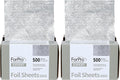 ForPro Expert Embossed Aluminum Foil Sheets 500S, Pop-Up Foil Dispenser, Hair & Food Safe, 5' W x 10.75' L, Pack of 2 (500-Count)
