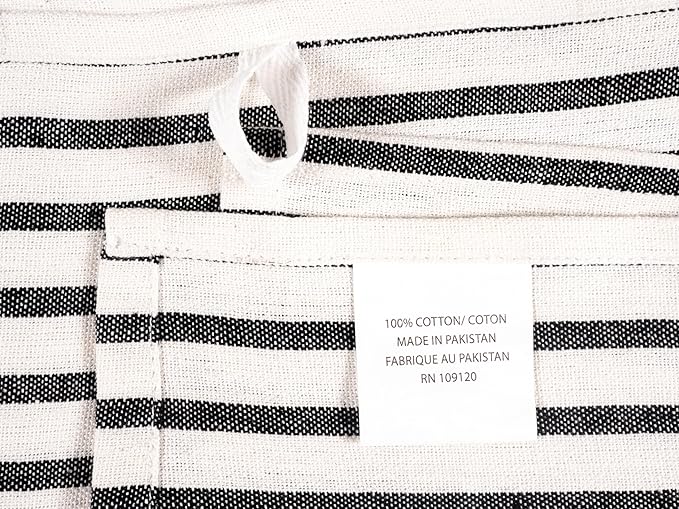 KAF Home Assorted Flat Kitchen Towels |100% Cotton - 18 x 28 inches | Ultra Absorbent Soft Dish Towels | Perfect for Cooking, Cleaning, and Drying Hands (Black, 18 x 28-10 Pack)