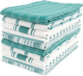 KAF Home Assorted Flat Kitchen Towels | 100% Cotton - 18 x 28 inches | Ultra Absorbent Soft Dish Towels | Perfect for Cooking, Cleaning, and Drying Hands (Teal, 10 Pack)