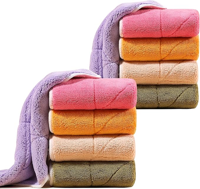 JOYMOOP 10 Pack Microfiber Cleaning Cloth 10” x 10”, Mixed Color Kitchen Towels, Reusable Dish Towels for Kitchen Drying, Washable Dish Rags for Washing Dishes, Absorbent Lint Free Cleaning Cloths