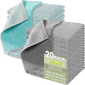 20Counts Multipurpose Wire Dishwashing Rag,Non Scratch Wire Dishcloth,Microfiber Miracle Cleaning Cloth with Mesh,Dual-Sided Steel Mesh Cloth for Pot,Metal Scrubber for Washing Dishes,Grey&Blue