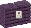 Utopia Towels Wash Cloths Set, 12 by 12 Inches, 100% Cotton Ring Spun, Highly Absorbent and Soft Feel Washcloths for Bathroom, Spa, Gym, and Face, 12 Pack Plum